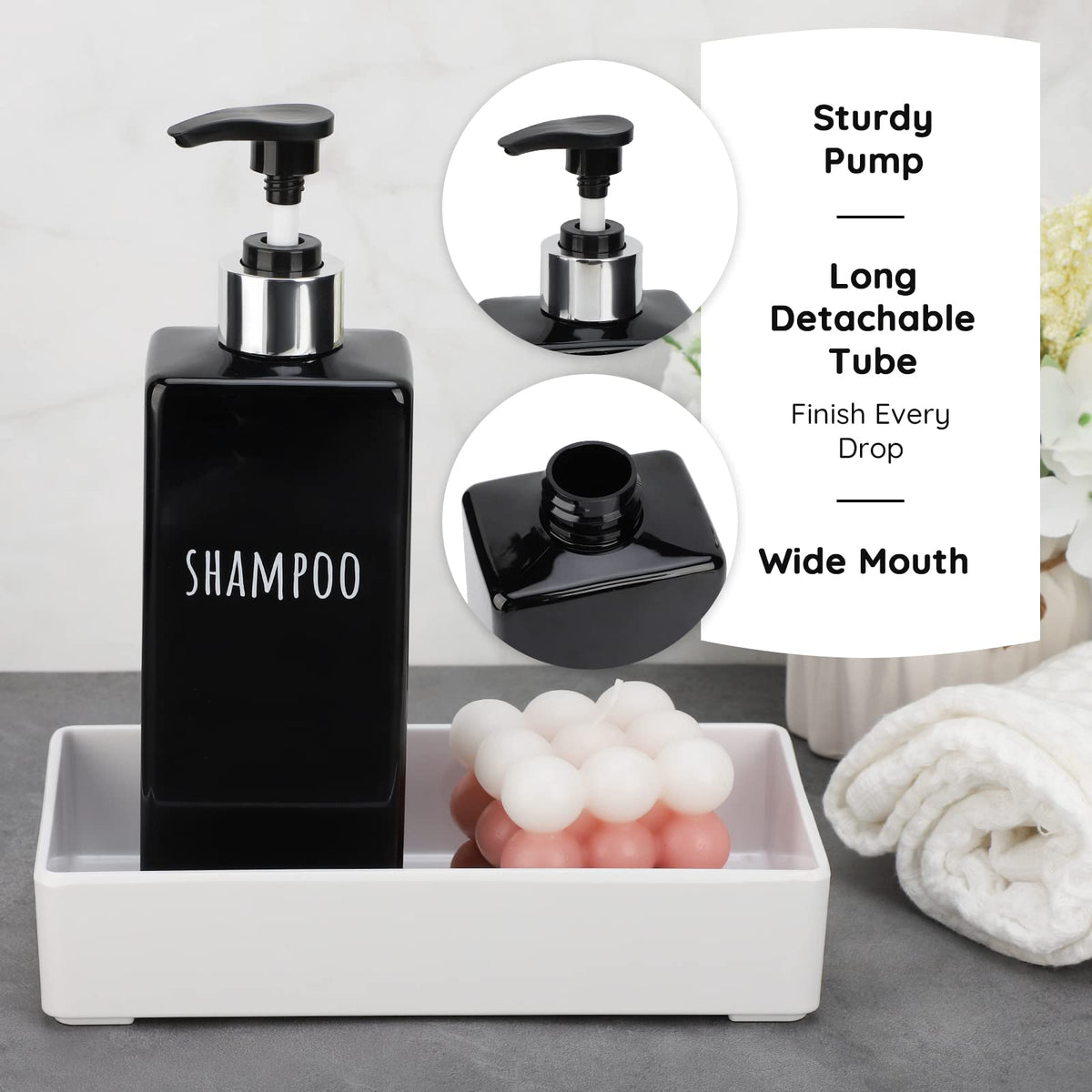 Shower Soap Dispenser Black (3 Count)