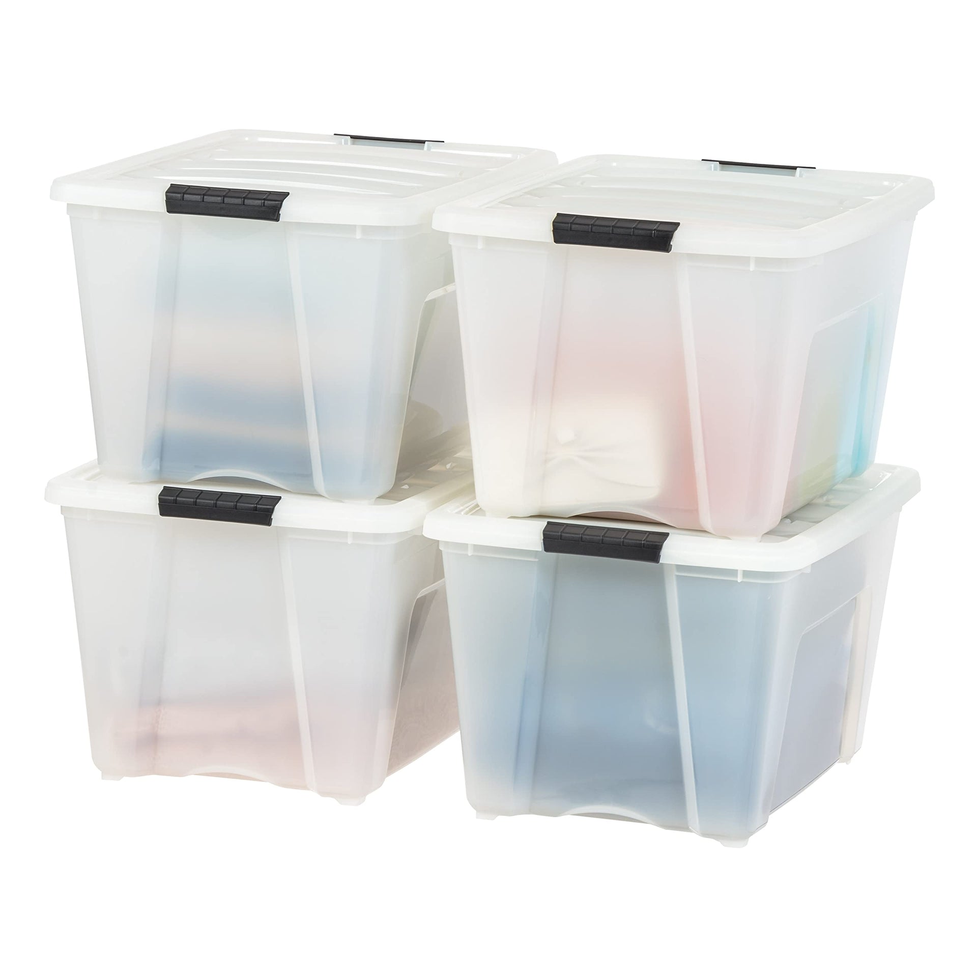 4 Pack 54 Quart Storage Bins with Lids (4 Count)