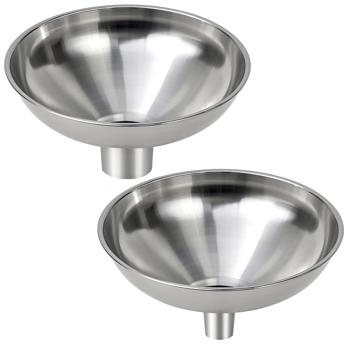 2 Pack Stainless Steel Kitchen Funnel Set for Filling Bottles
