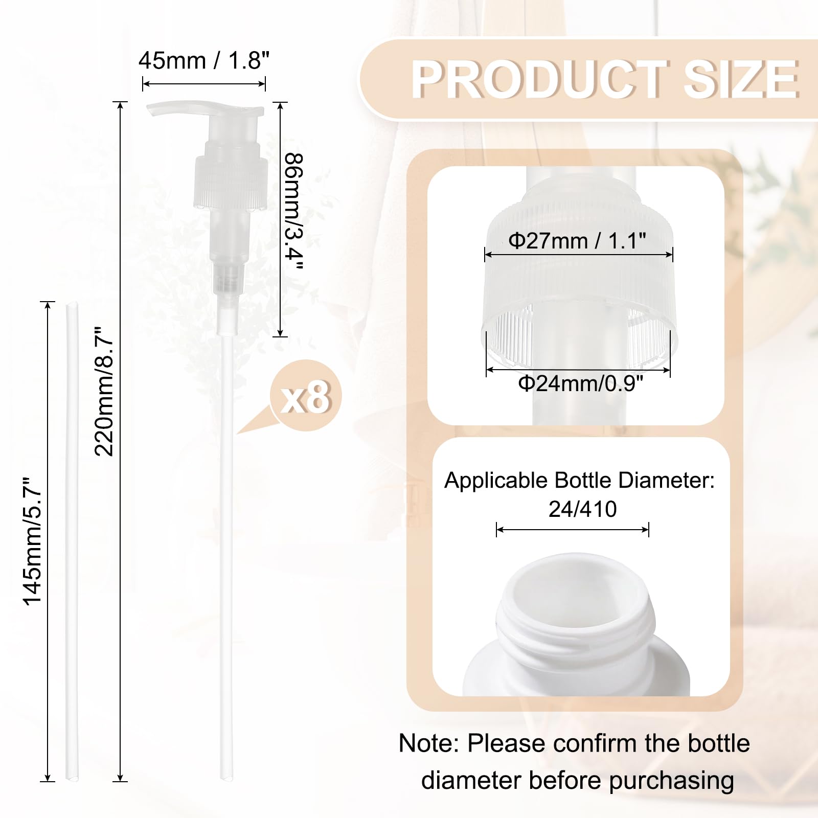 8 Pcs Soap Dispenser Pump Heads Soap Dispensers Top Pumps Replacement Switch Pumphead for Standard 24