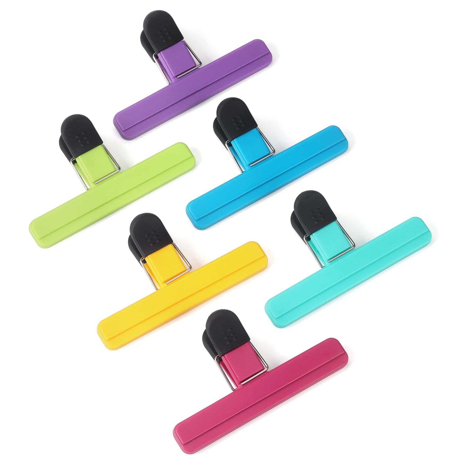 6 Pack Large Chip Bag Clips Assorted Color Food Clips (6 Count)