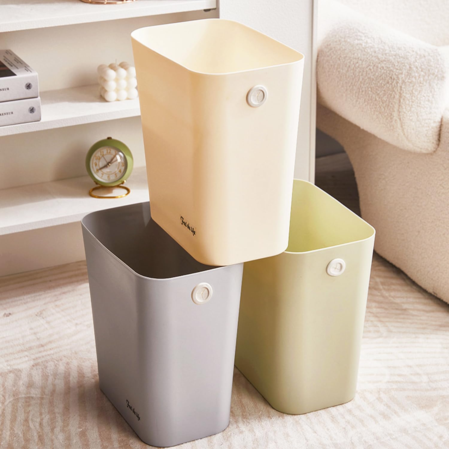 Rectanglar Small Trash Can 3 Pack (3 Count)