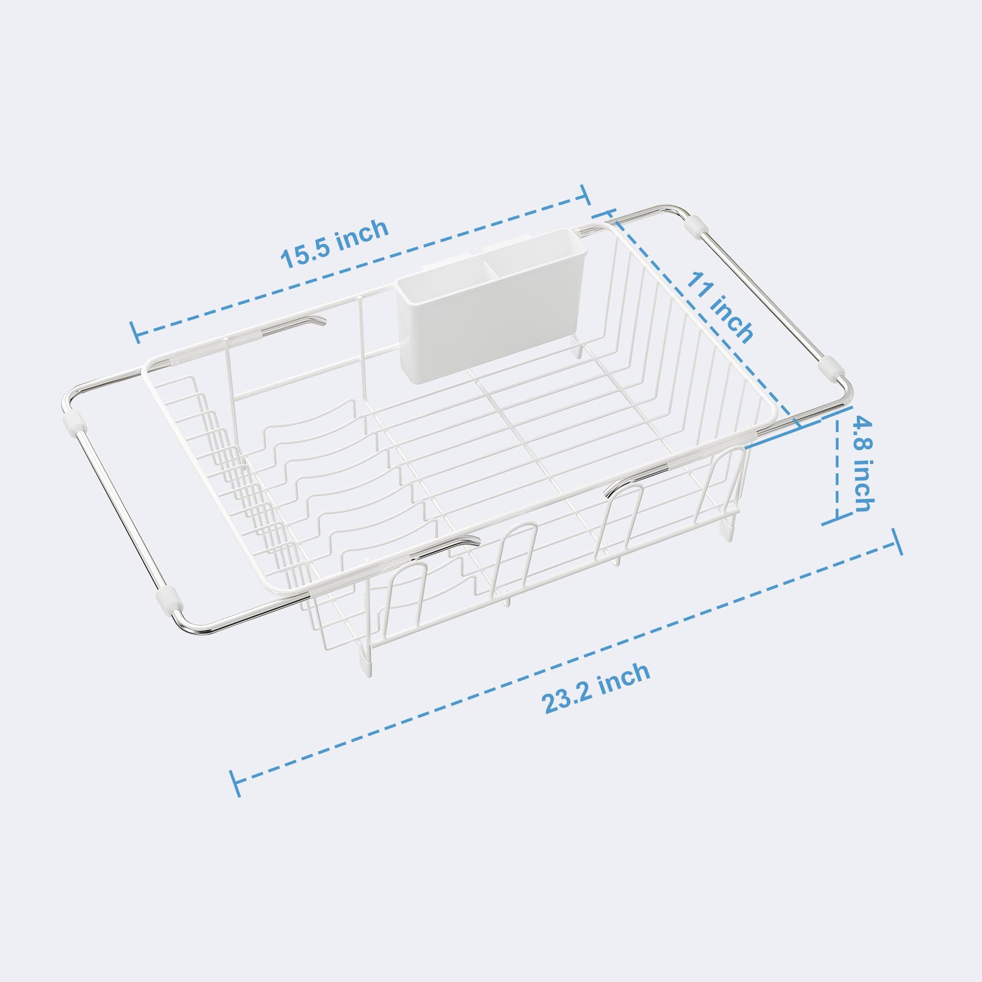 White Dish Drying Rack in Sink