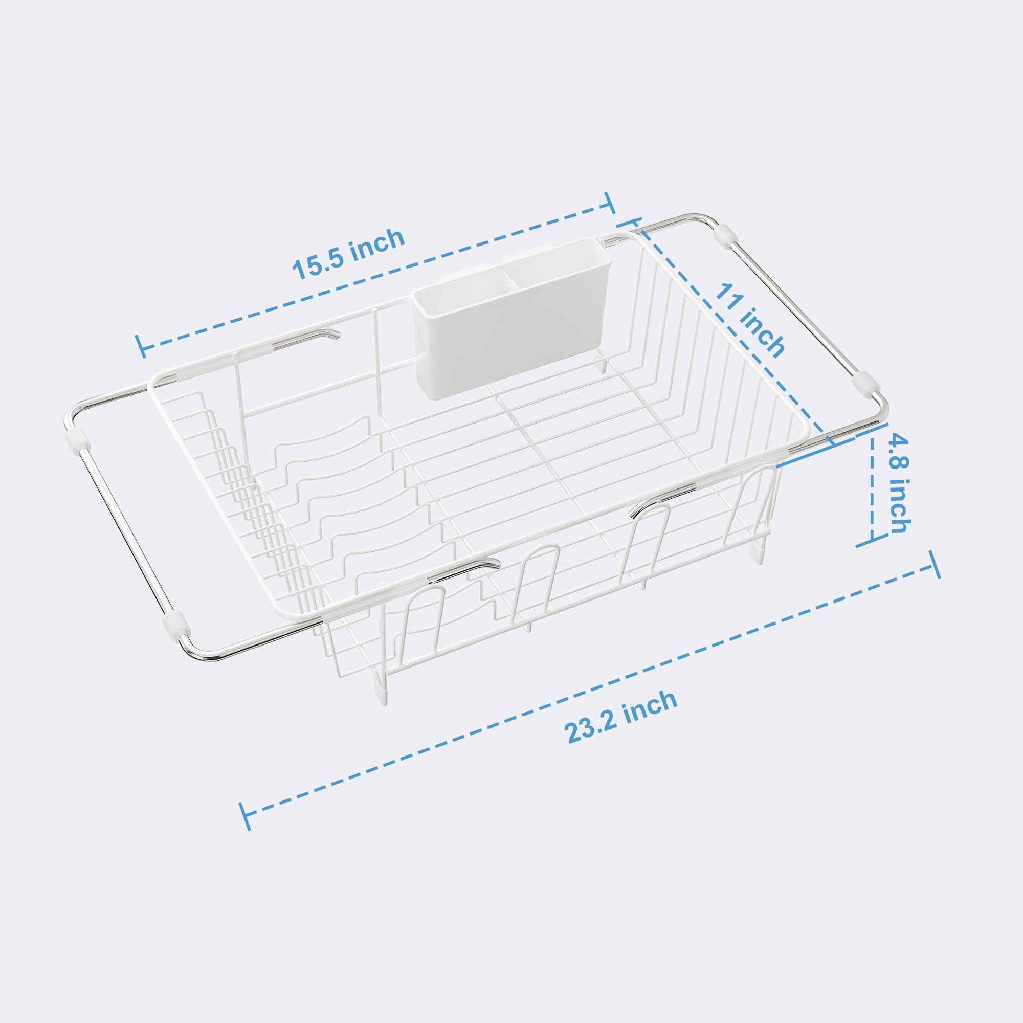 White Dish Drying Rack in Sink