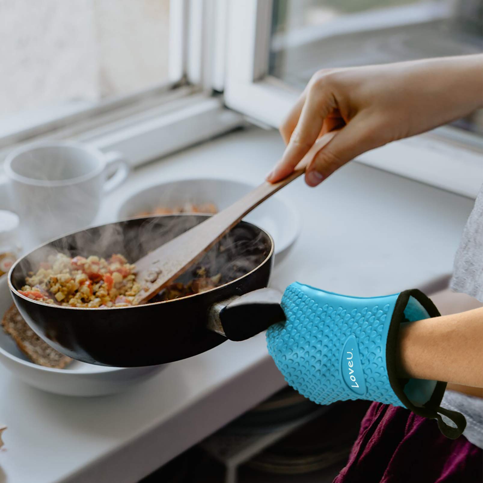 Silicone Oven Mitts Gloves (11 Ounce)