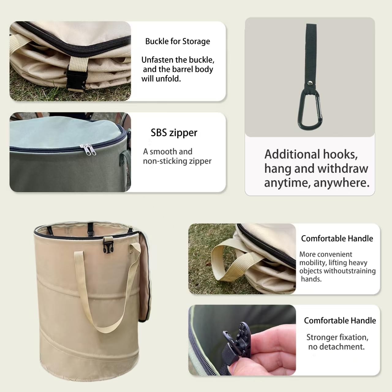 Collapsible Trash can with lid