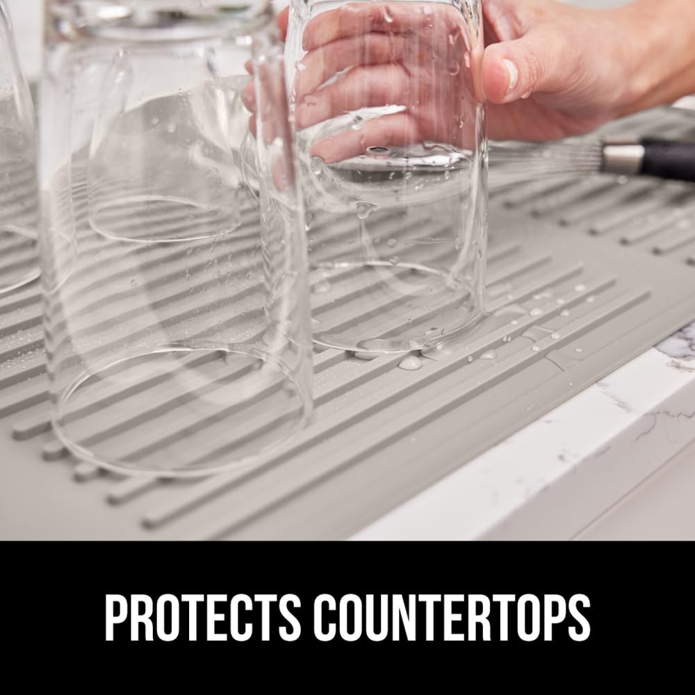 100% BPA Free Patented Silicone Dish Drying Mat for Kitchen Counter