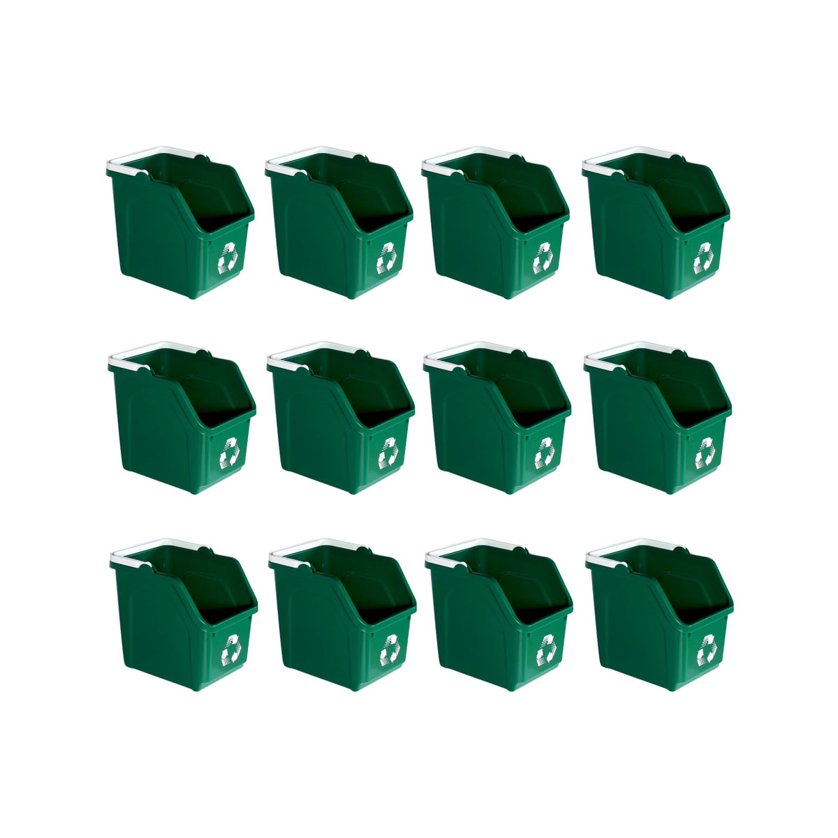 Green Recycle Bin 6 Gallon Stackable Recycle Bins for Kitchen with Handle
