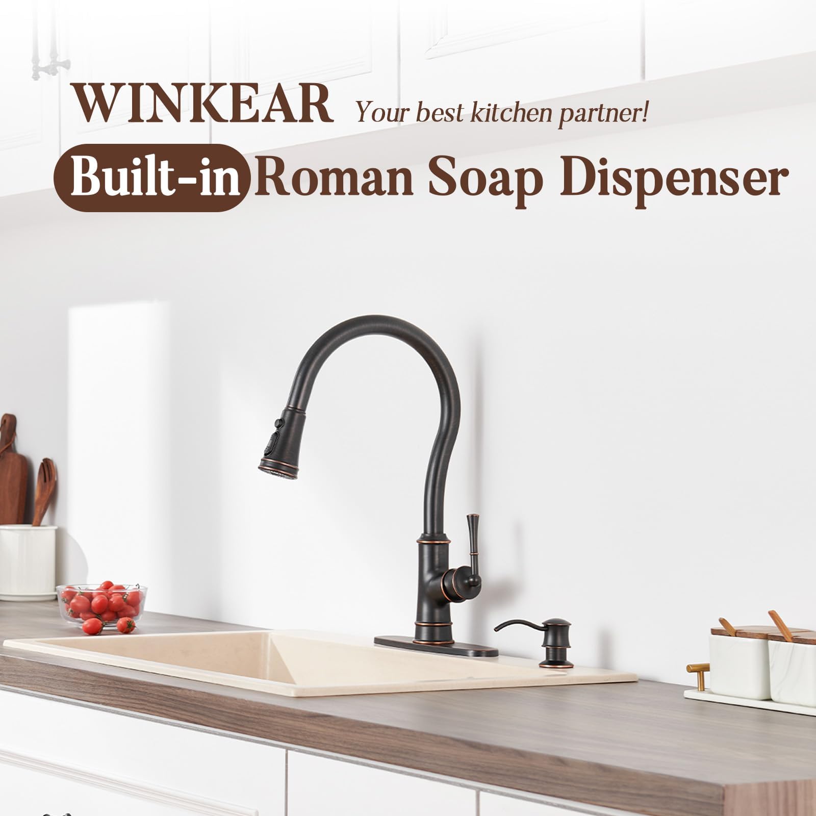 Built in Soap Dispenser for Kitchen Sink Countertop