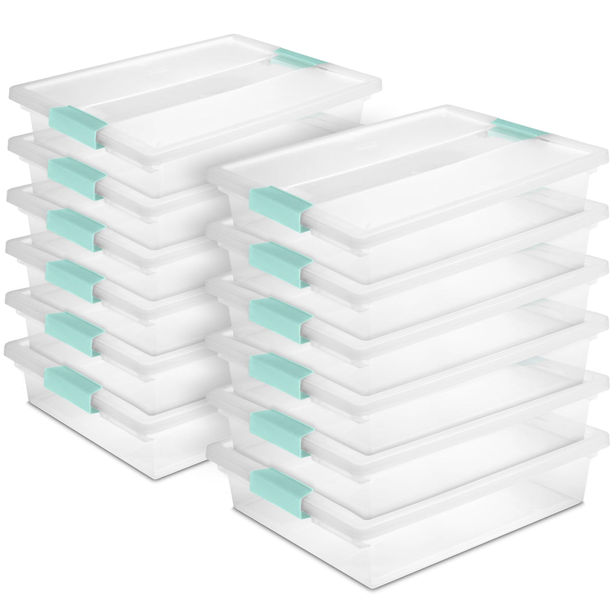 Clip Box Stackable Clear Plastic Bins (12 Count)