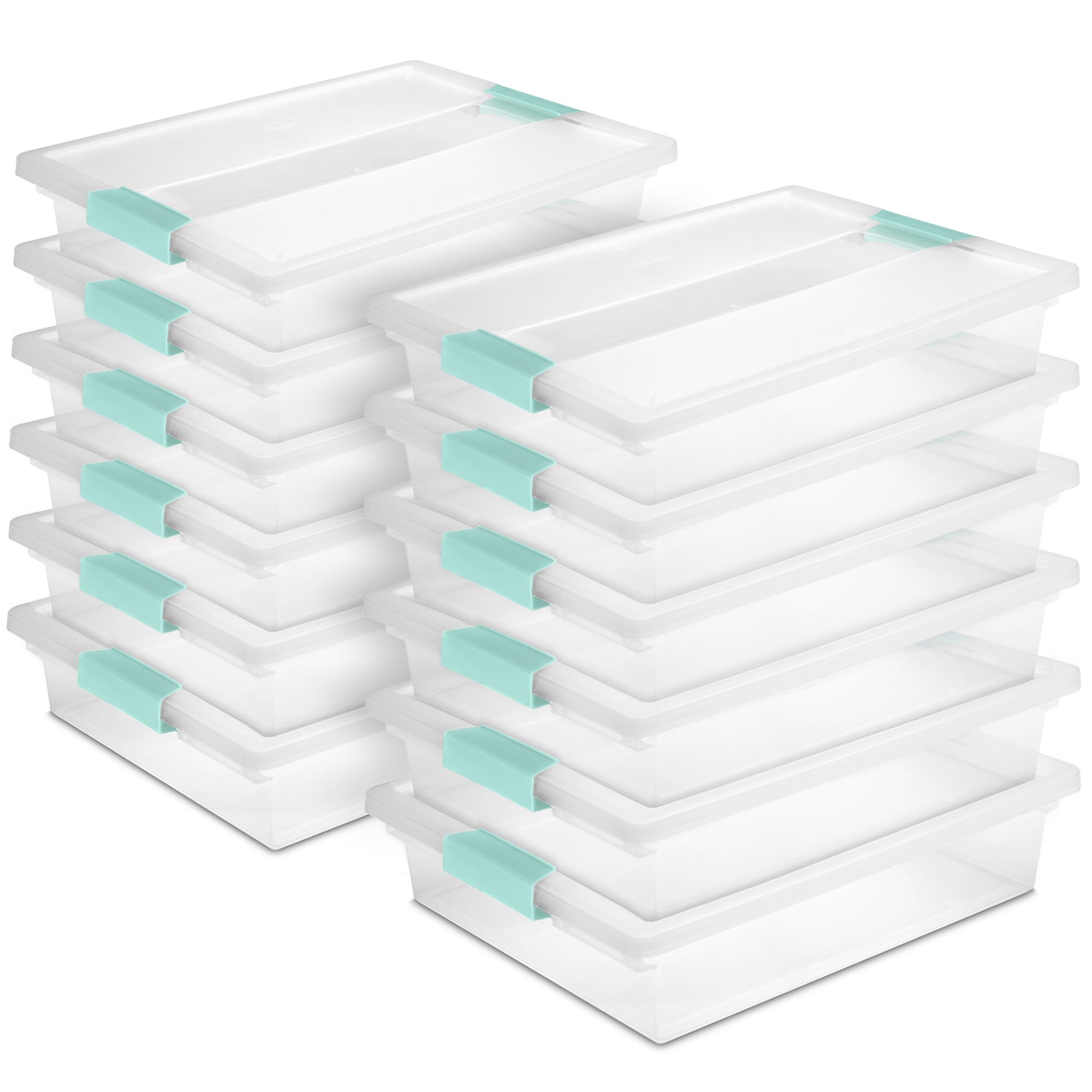 Clip Box Stackable Clear Plastic Bins (12 Count)
