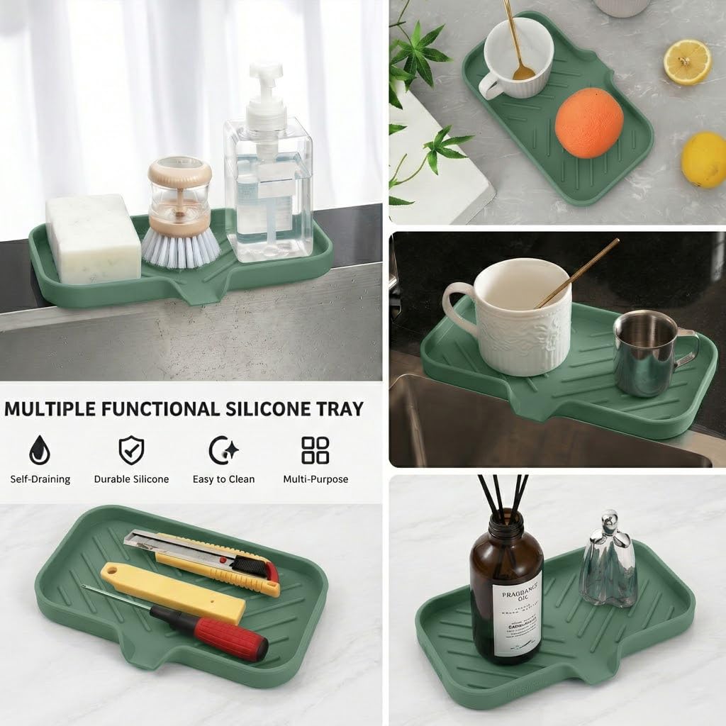 Silicone Soap Dish with Drain Spout