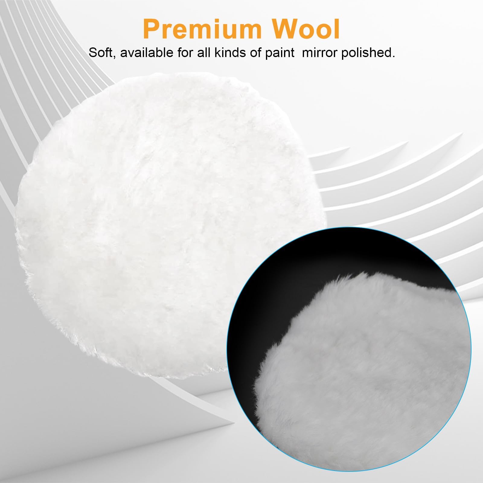 6PCS 7 Inch Wool Polishing Buffing Pads Kit (6 Count)