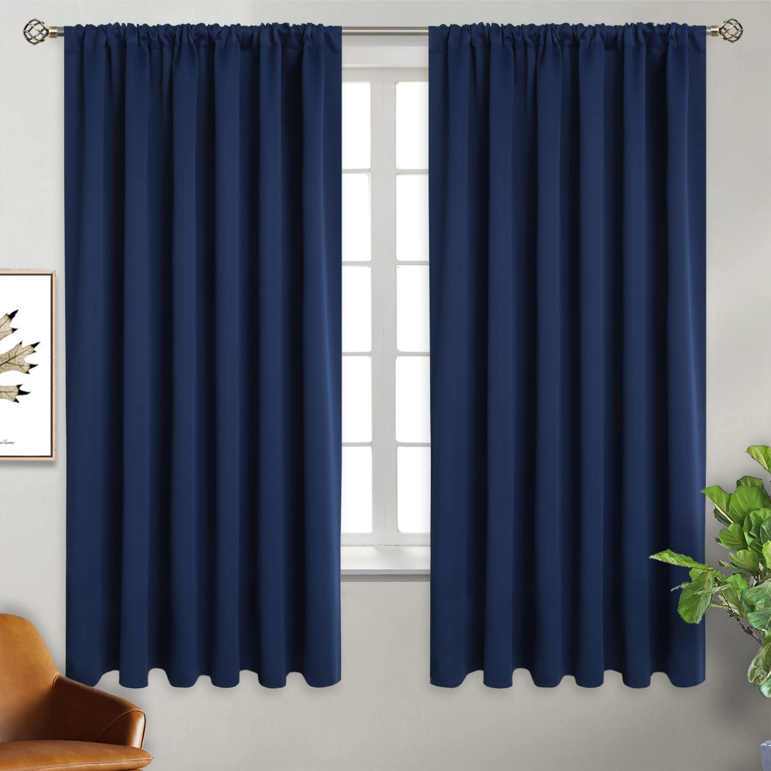 Extra Wide Blackout Curtains for Bedroom (2 Count)