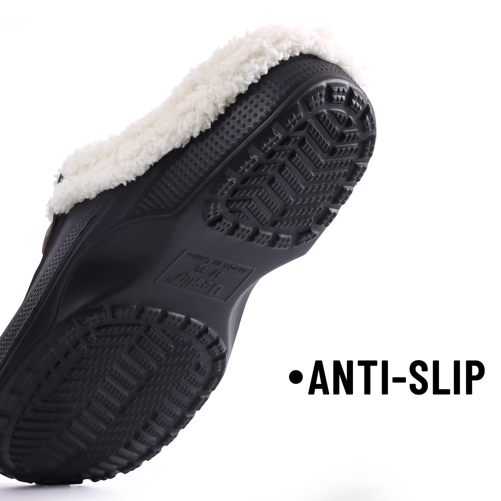 Fur Lined Clogs for Women & Men Fuzzy Slippers with Memory Foam