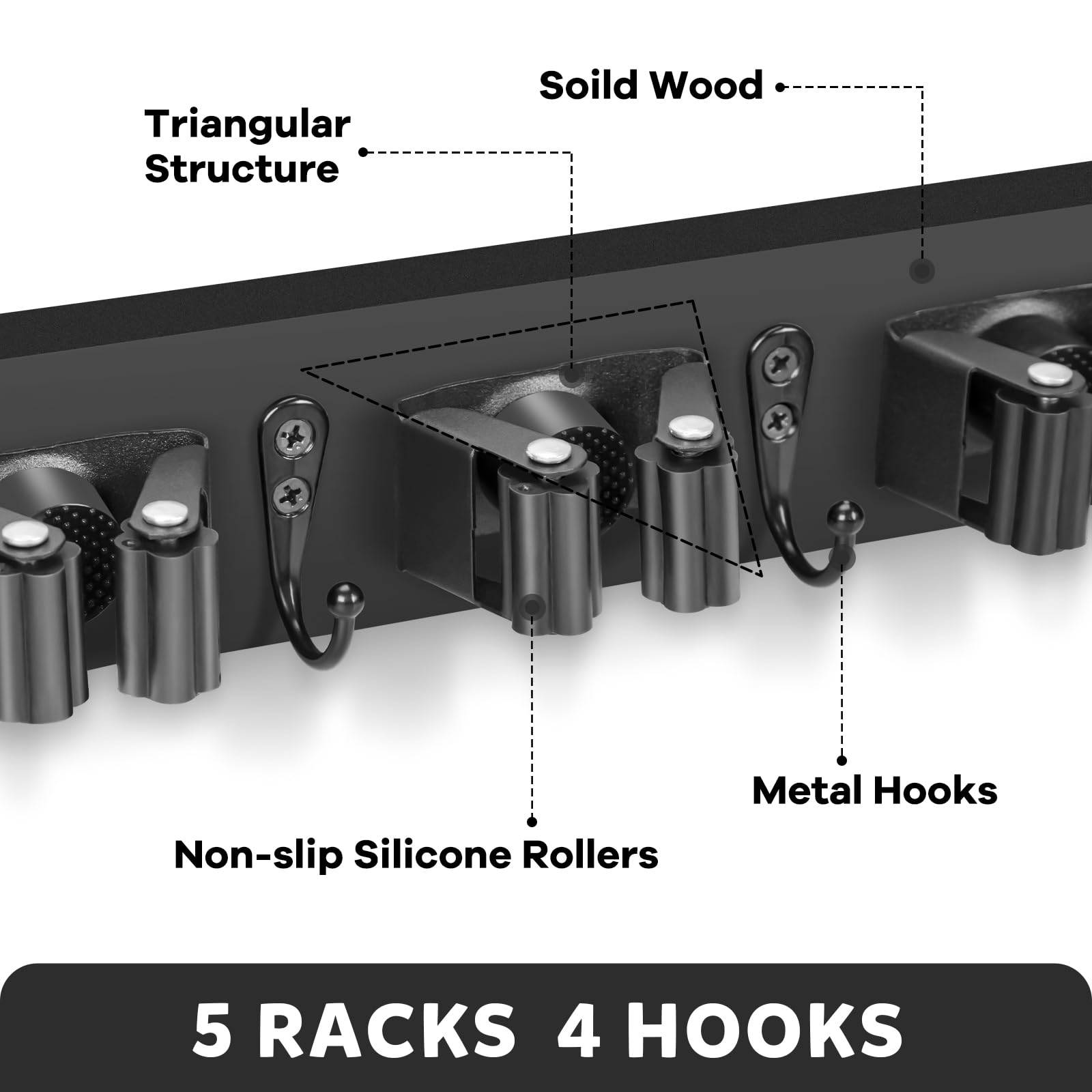 Broom Holder Wall Mount