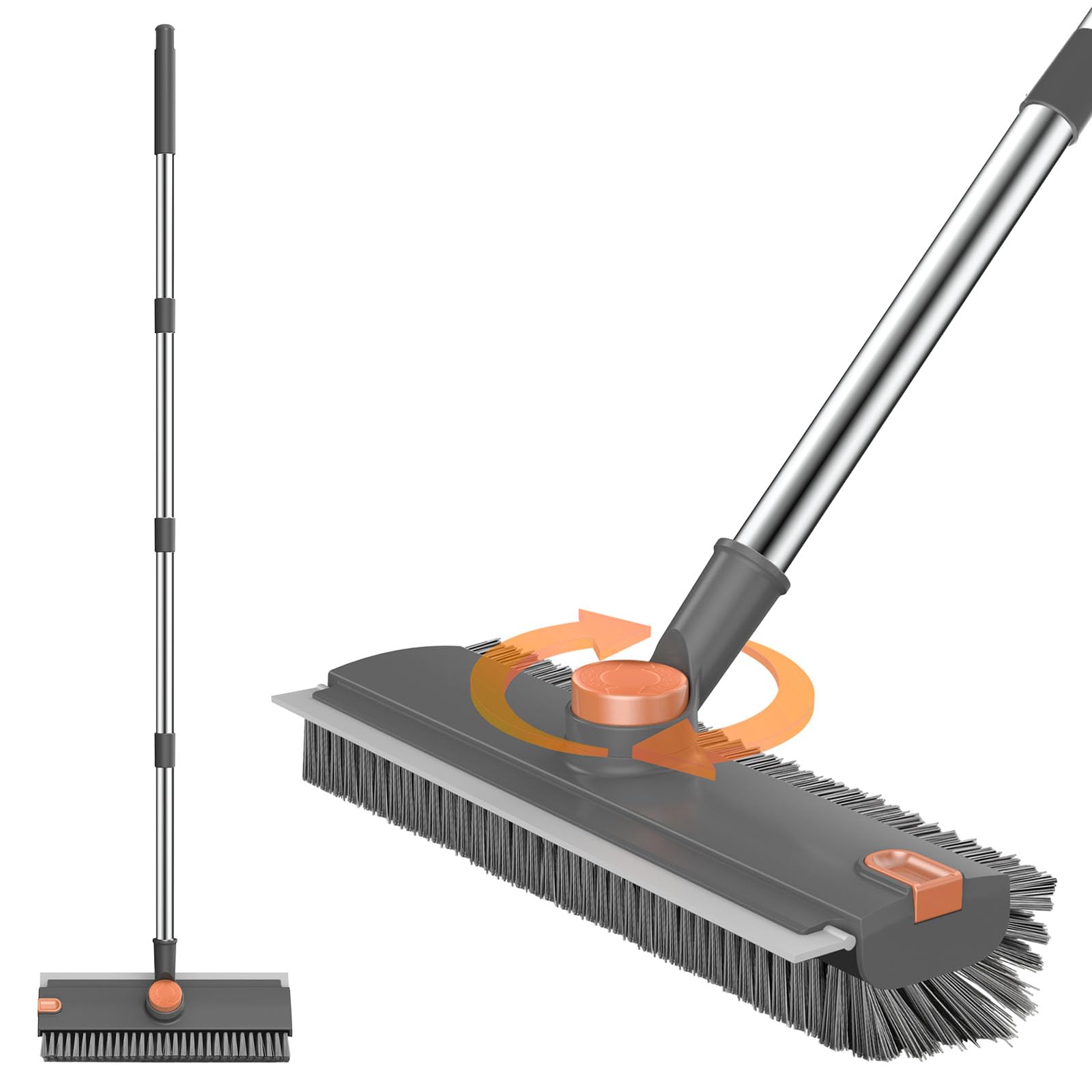 Floor Scrub Brush with 54in Adjustable Long Handle