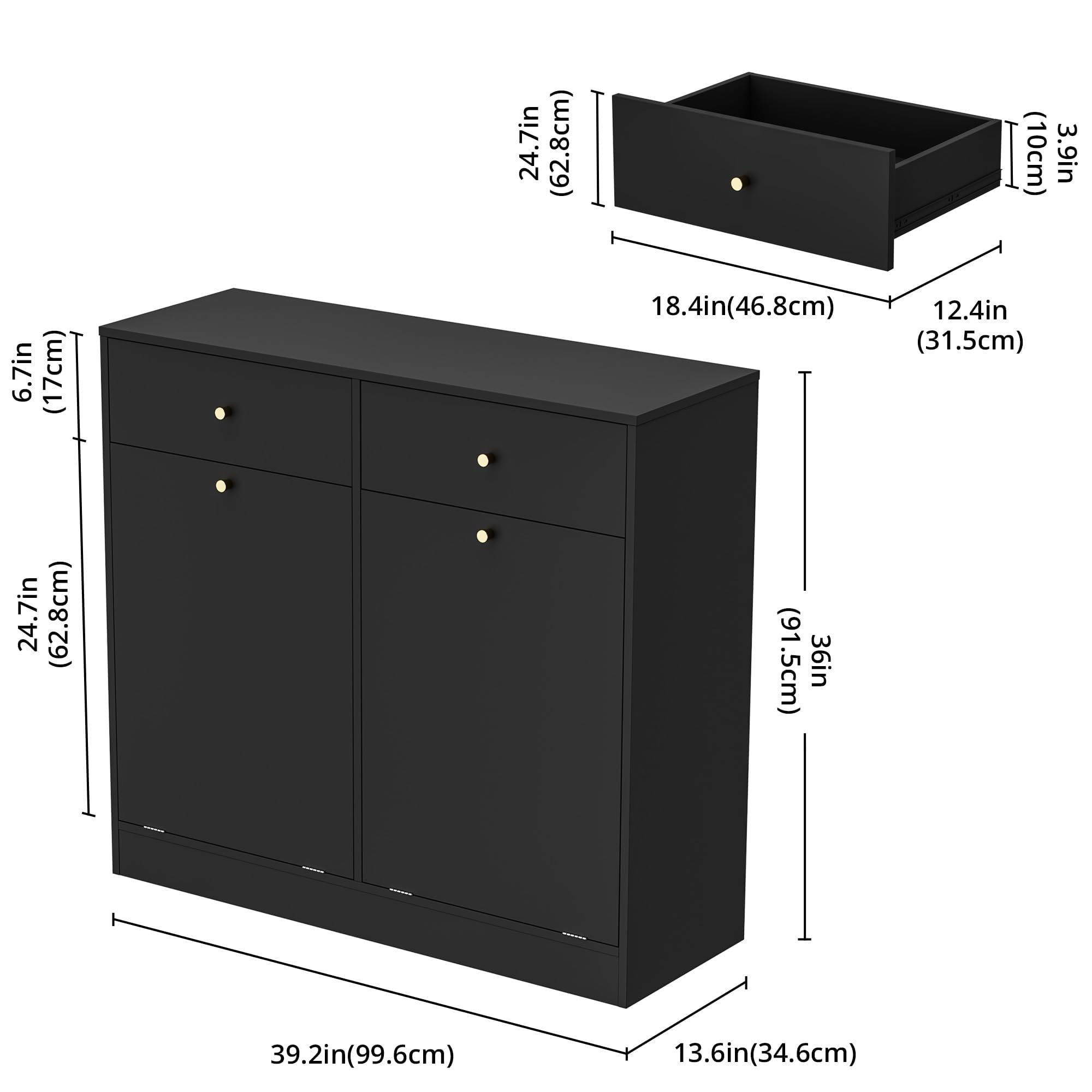 Double Tilt Out Trash Can Cabinet