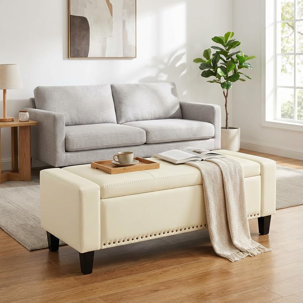 49''W Storage Ottoman Bench