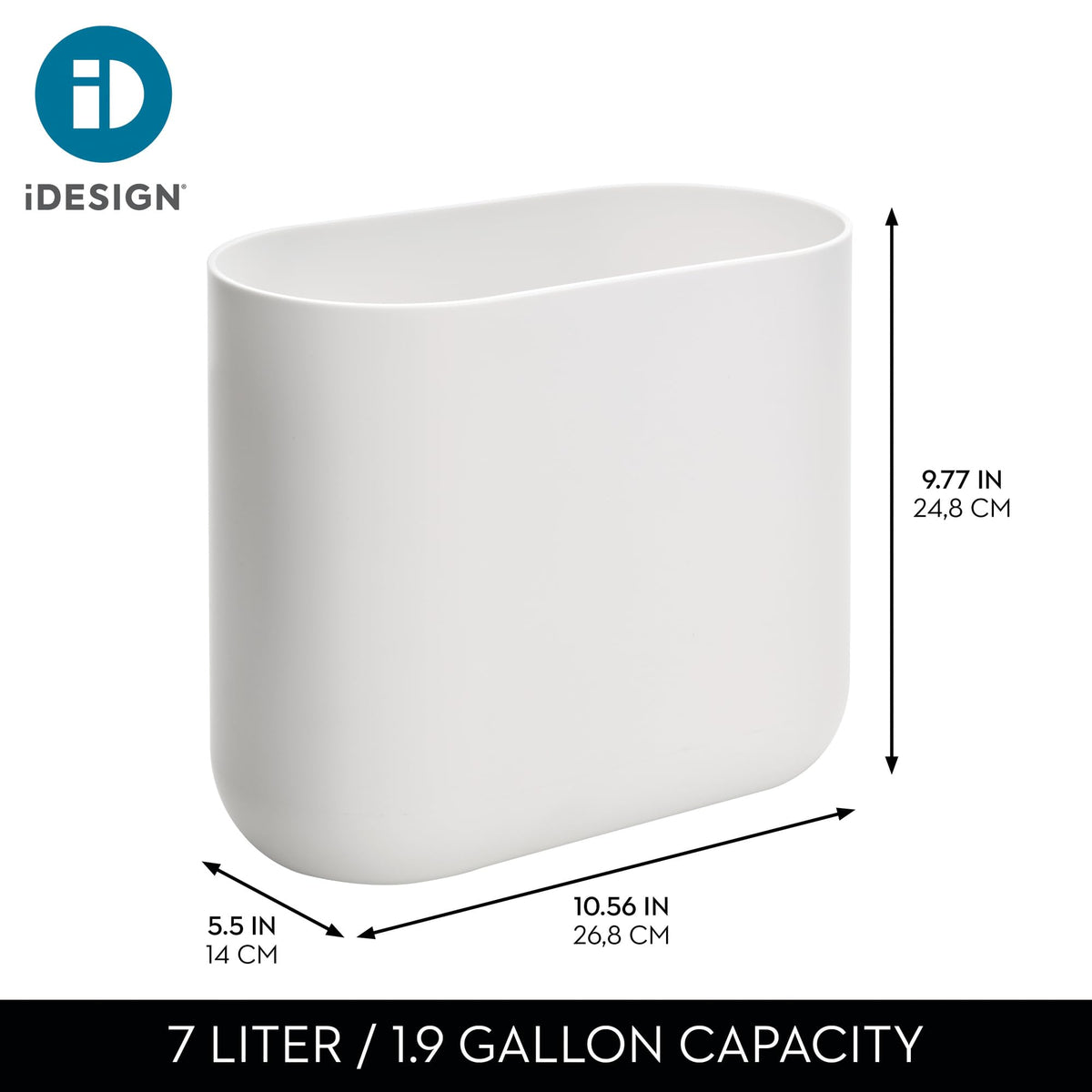 Small Slim Plastic Bathroom Trash Can