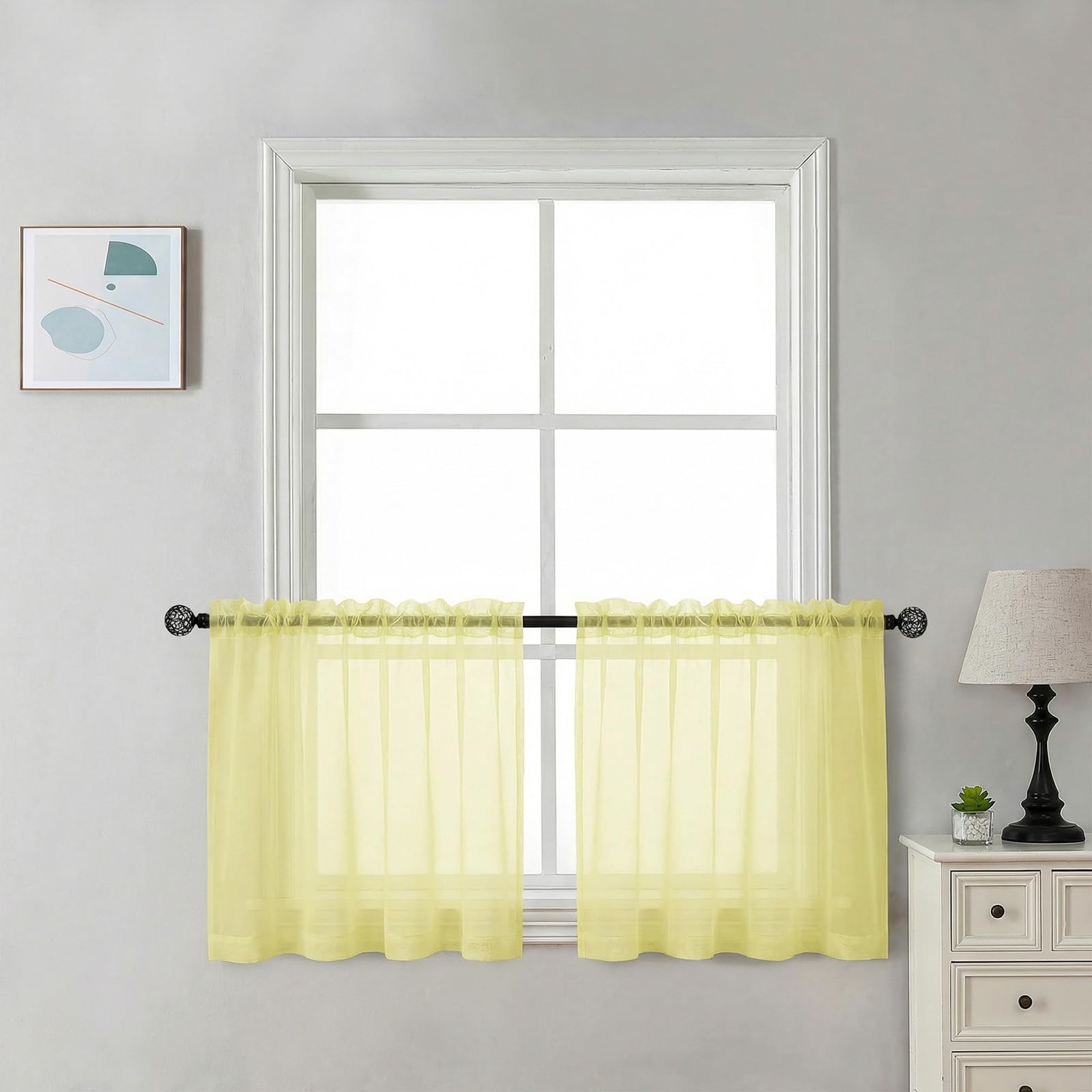 Sheer Tier Curtains 24 Inch Length (2 Count)