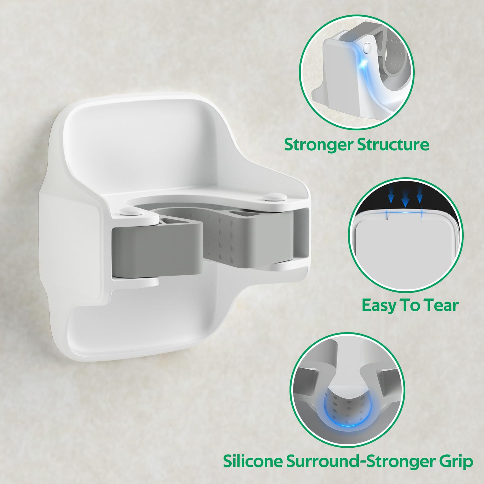 Broom Holder Wall Mount Mop Grippers organizer wall hanging (5 Count)