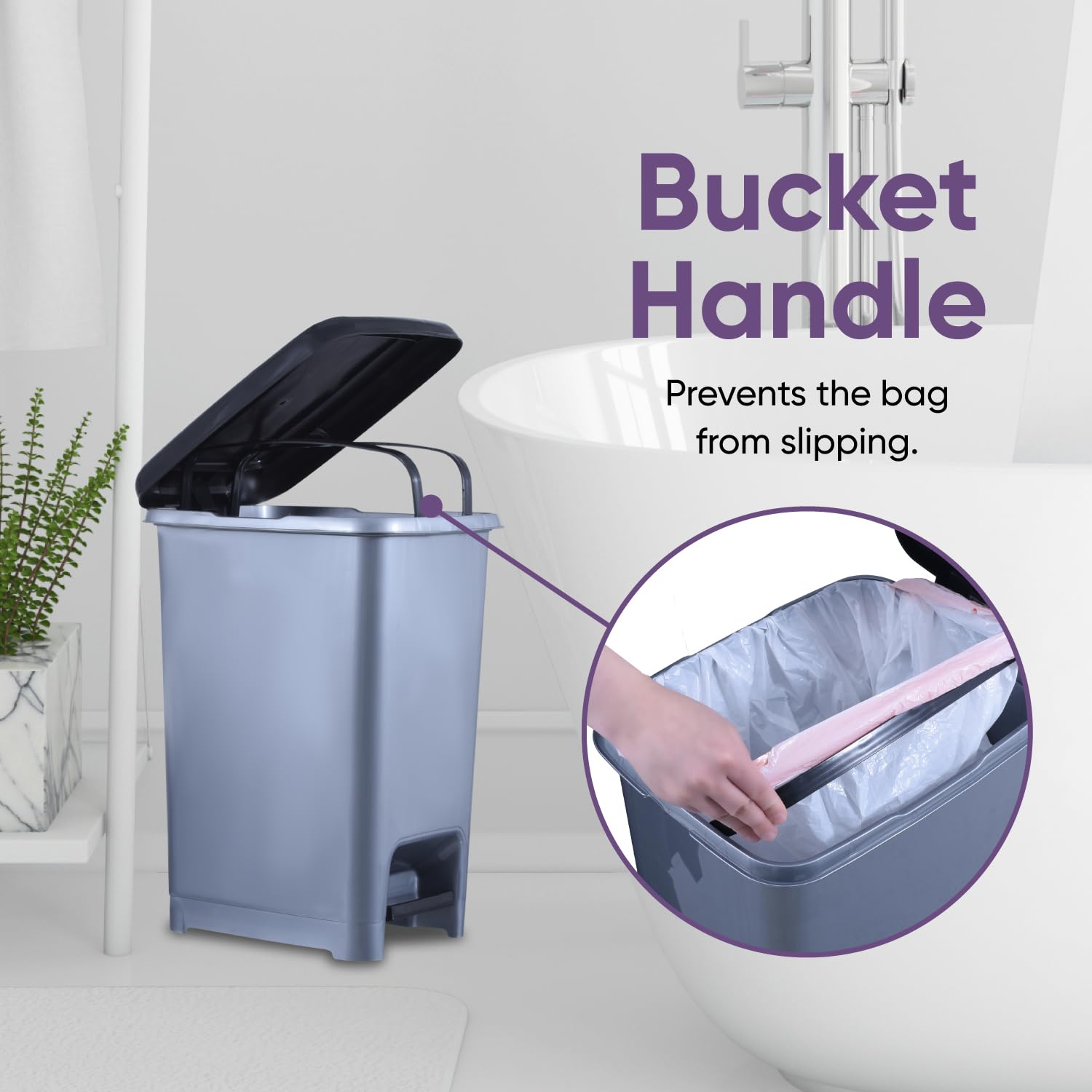 Slim Trash Can with Foot Pedal