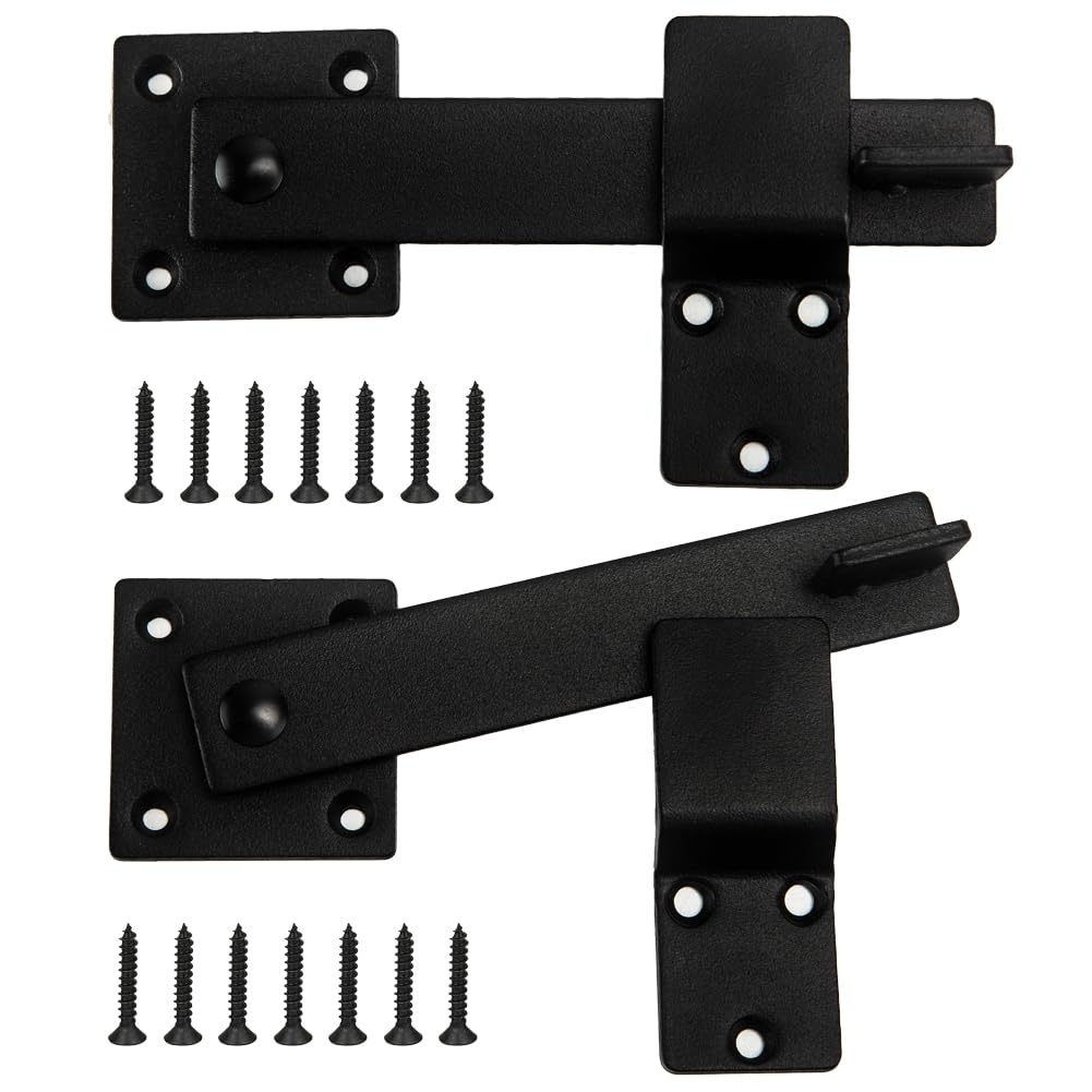 2 Pack Flip Gate Latch Lock 6'' Adjustable Barn Door Lock Hardware Safety Rustic Gate Lock for Ourdoor Wooden Fence