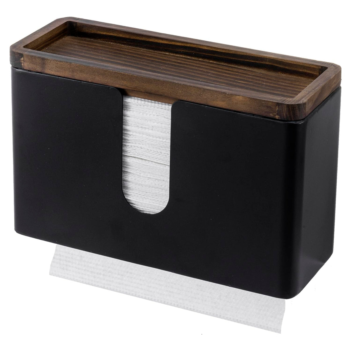 Matte Black Metal Wall Mounted Paper Towel Holder Trifold Z Fold