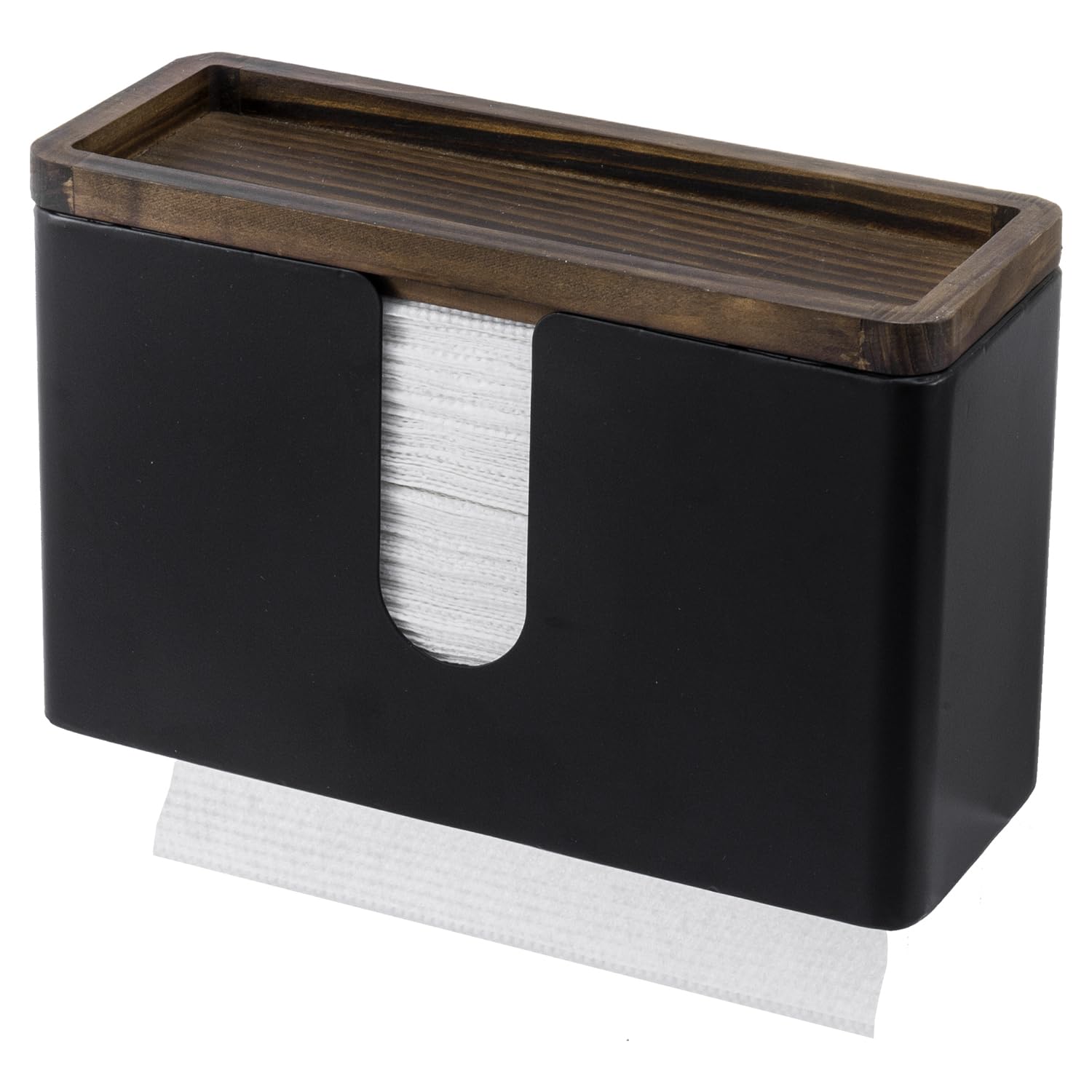 Matte Black Metal Wall Mounted Paper Towel Holder Trifold Z Fold
