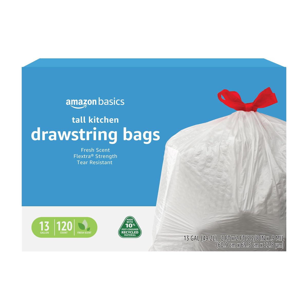 13 Gallon Tall Kitchen Drawstring Trash Bags (120 Count)