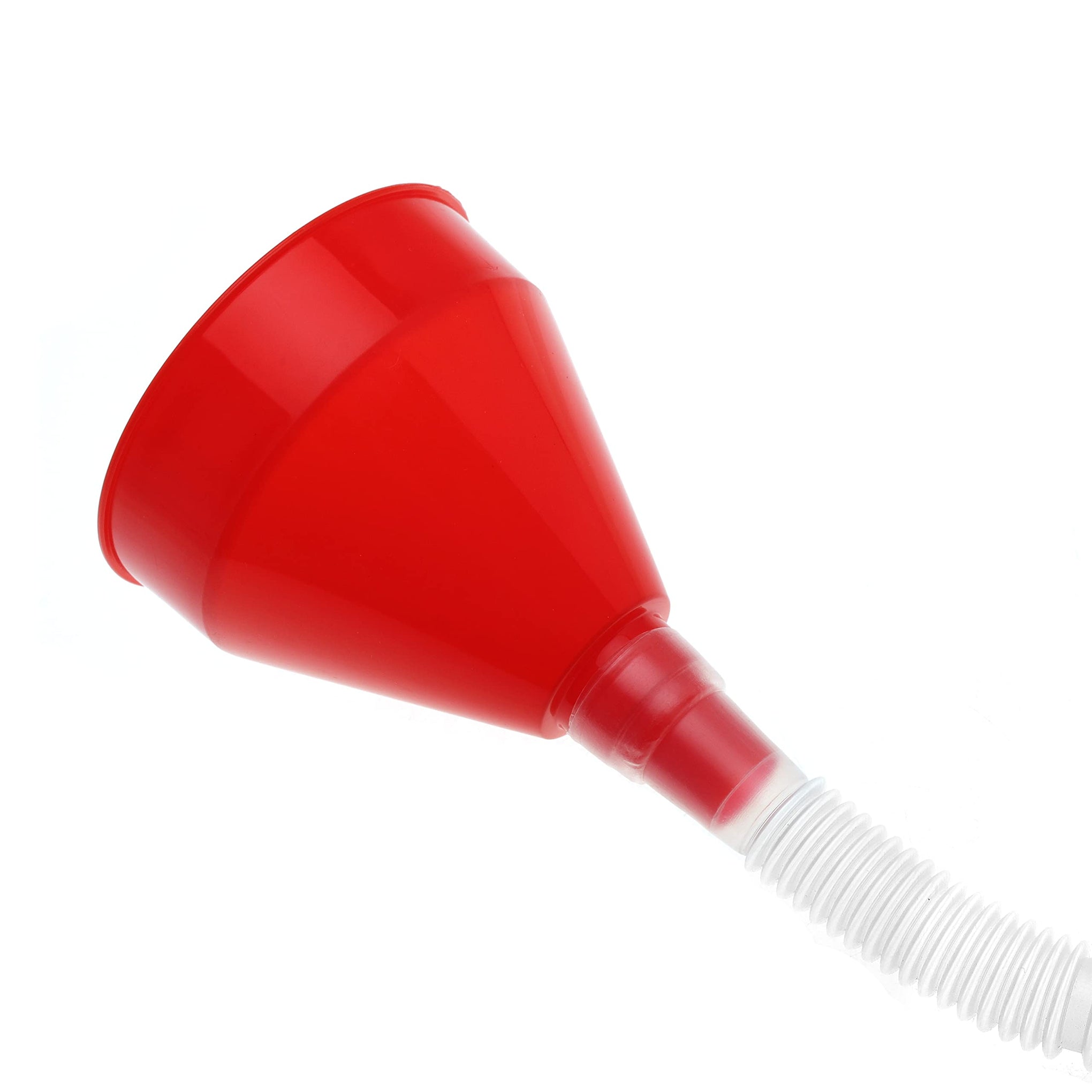 Small Flexible Fuel Funnel with Long Hose Plastic Wide Mouth Filling Funnel Car Funnel for Engine Oil Gas Fuel Gasoline Diesel Water Fluid Liquid Transmission Red Wide Diameter 3.15inch
