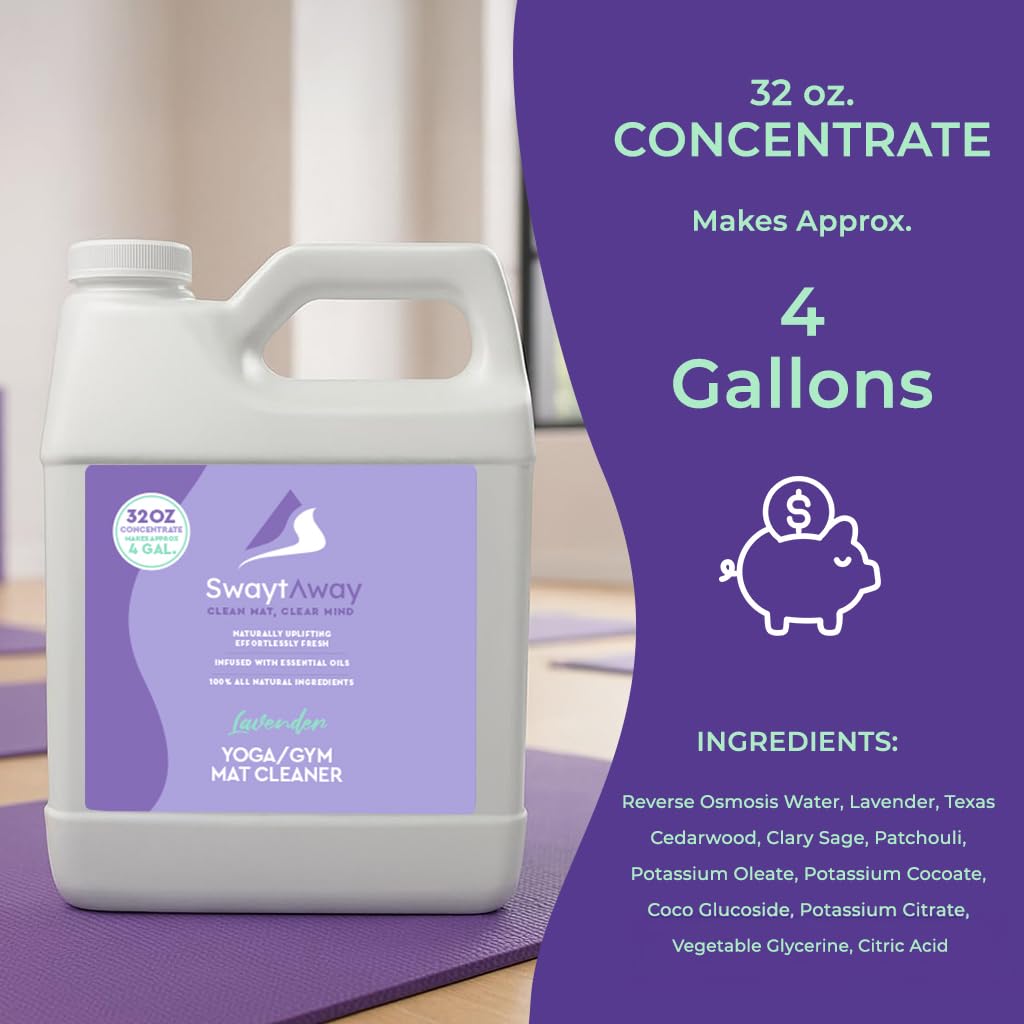 SwaytAway Fitness Mat Cleaner Concentrate Lavender (32 Fl Oz)