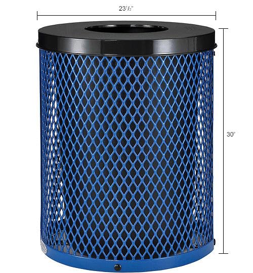 Outdoor Diamond Steel Trash Can
