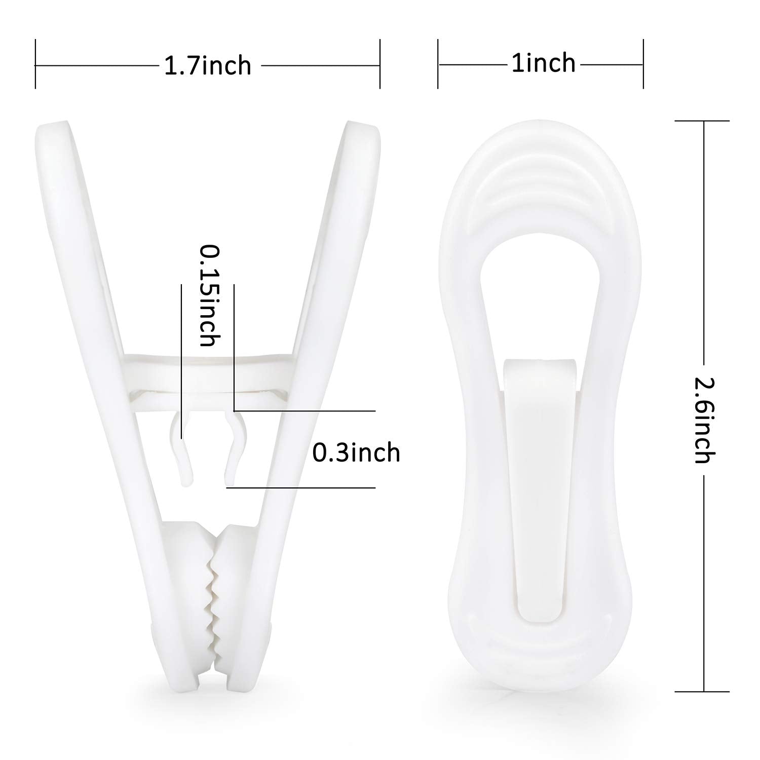 White Plastic Hanger Clips (24 Count)