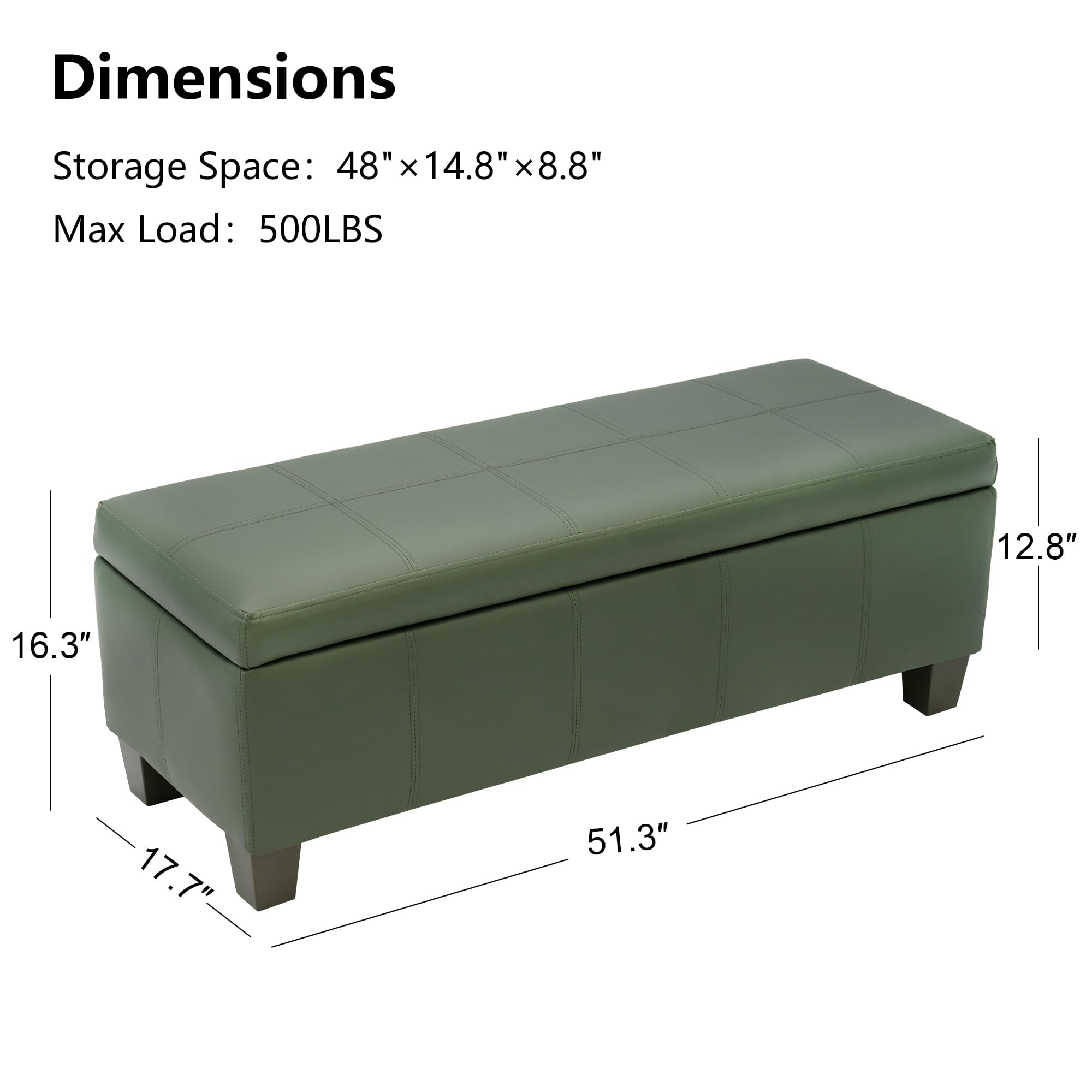 51 Inch Storage Ottoman