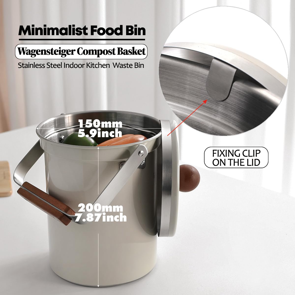 Kitchen Countertop Compost Bin 101ounces
