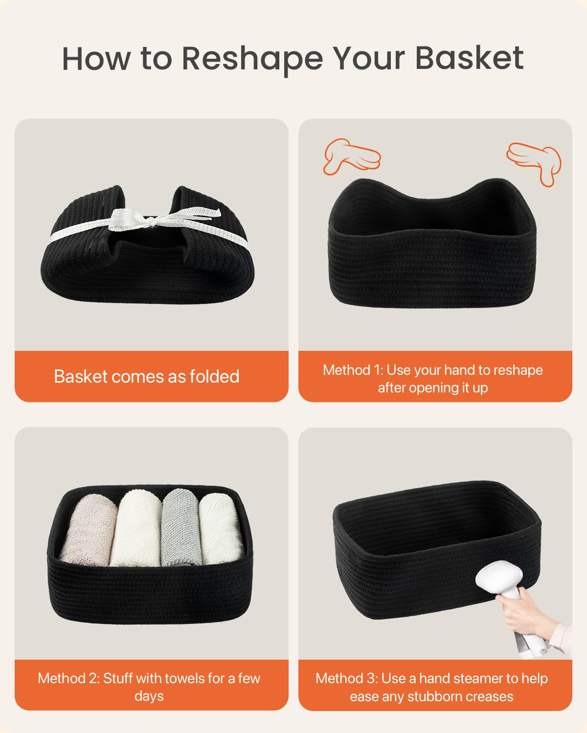 Small Woven Storage Basket for Organizing (3 Count)