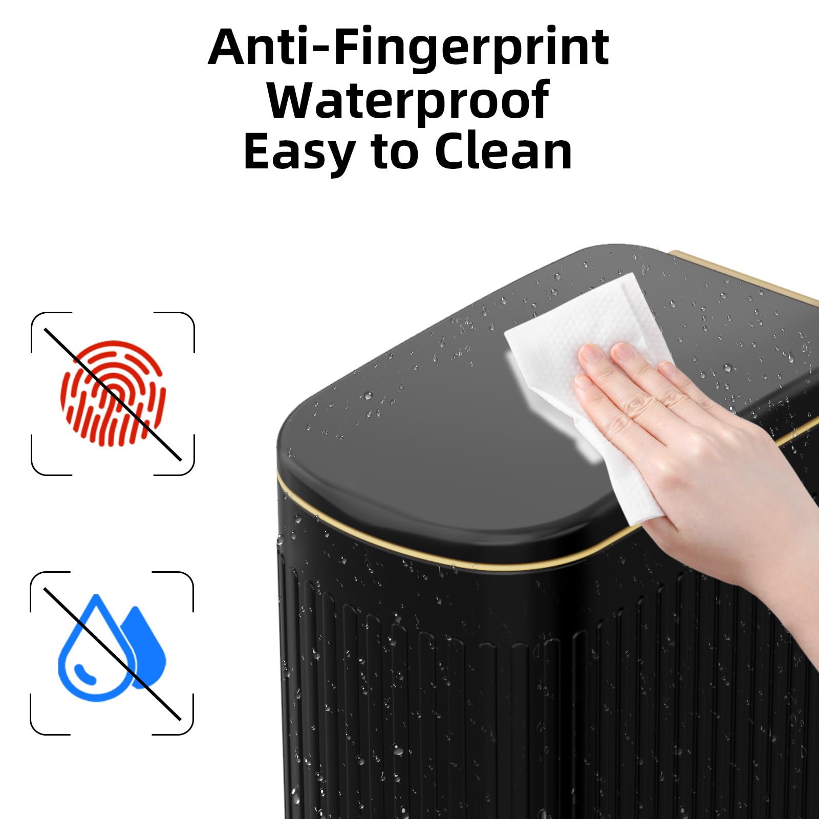2.6 Gallon Slim Bathroom Trash Can with Soft Close Lid