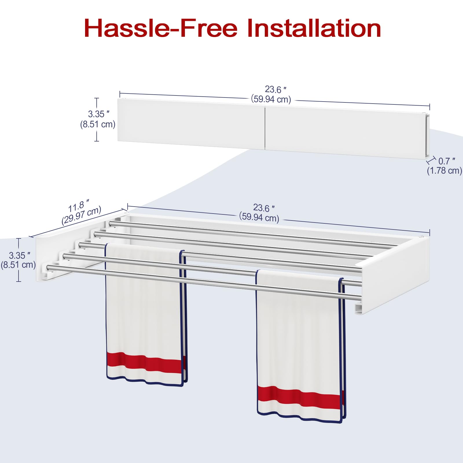 Wall Mounted Drying Rack 23.6"