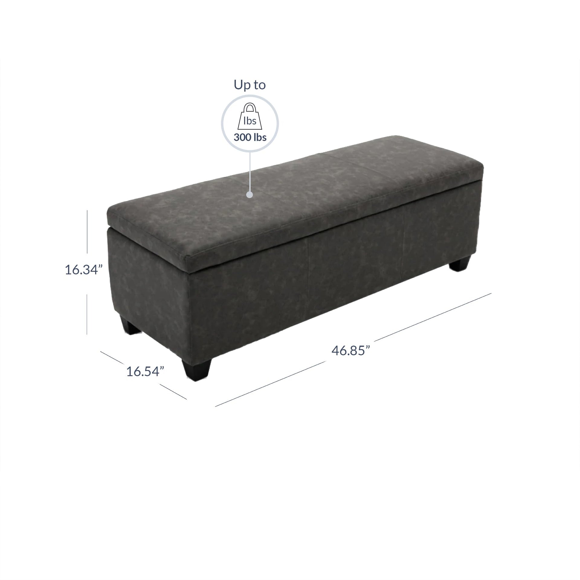 Faux Leather Storage Ottoman