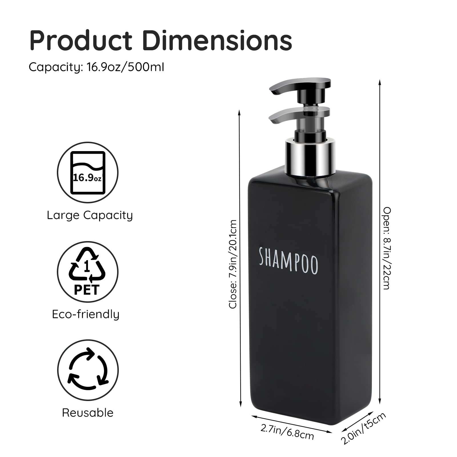 Shower Soap Dispenser Black (3 Count)
