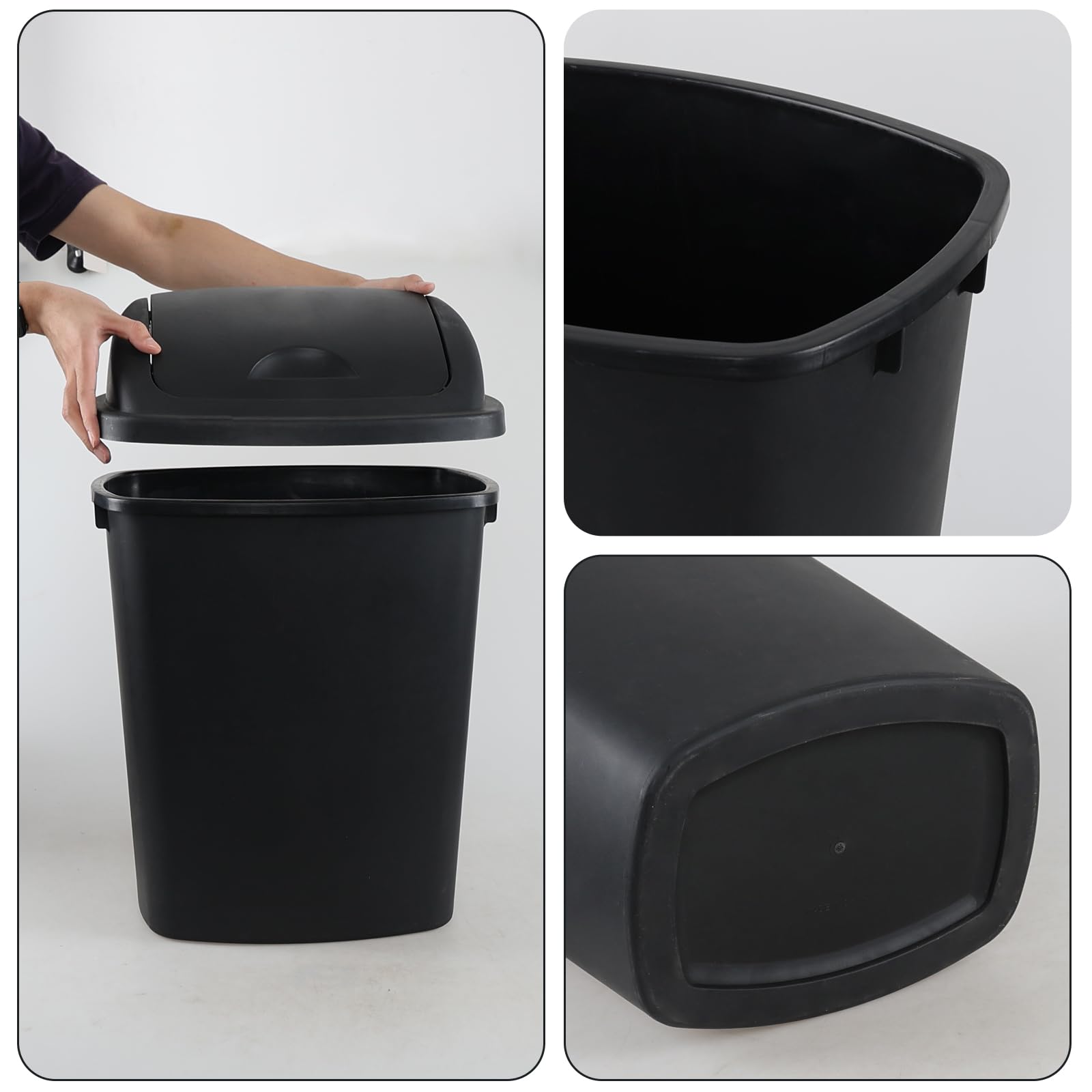 10 Gallon 40 L Swing Lid Kitchen Trash Can (4 Count)