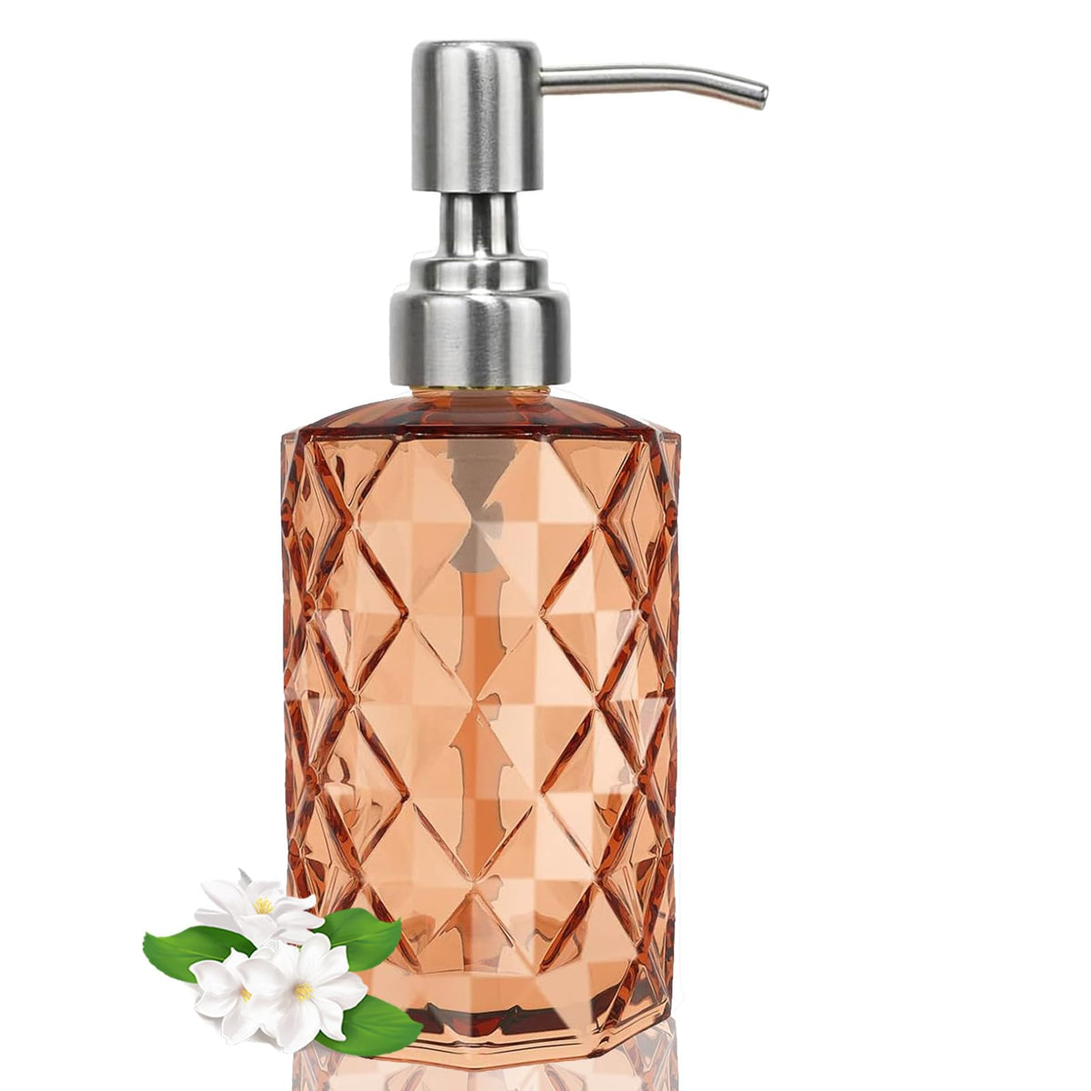 12Oz Amber Glass Soap Dispenser