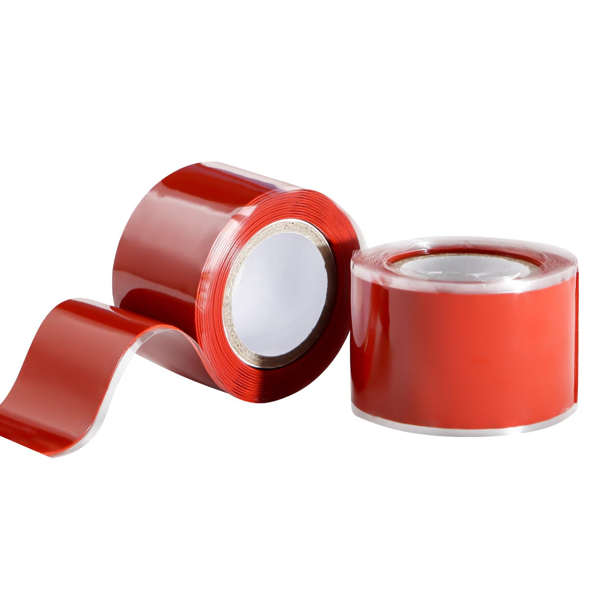 Self Fusing Silicone Tape 2 Rolls 1 in x 5' Red Waterproof Rubber Leak Proof Sealing Rubber Self