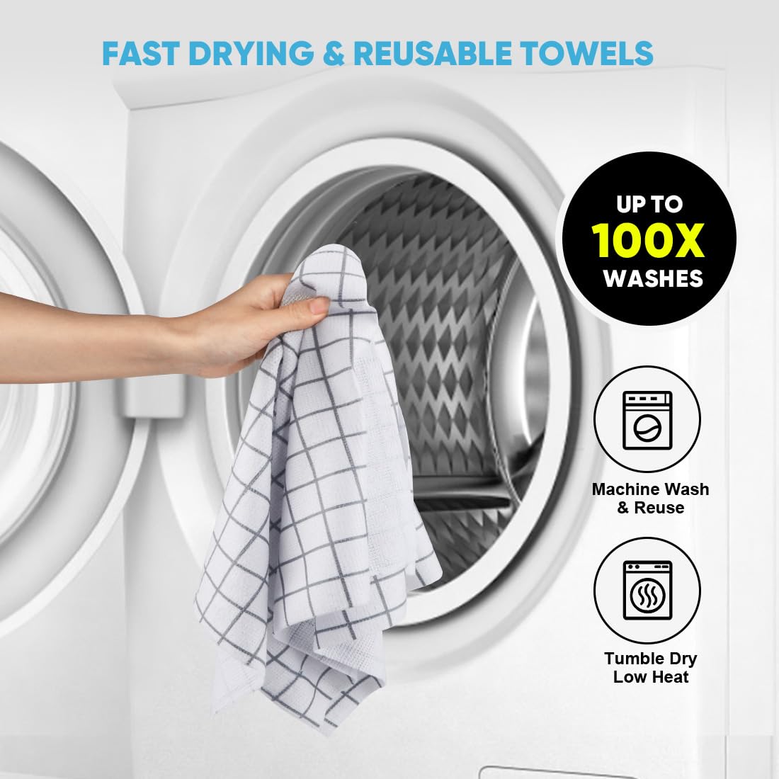 Microfiber Cleaning Cloth Roll (50 Count)