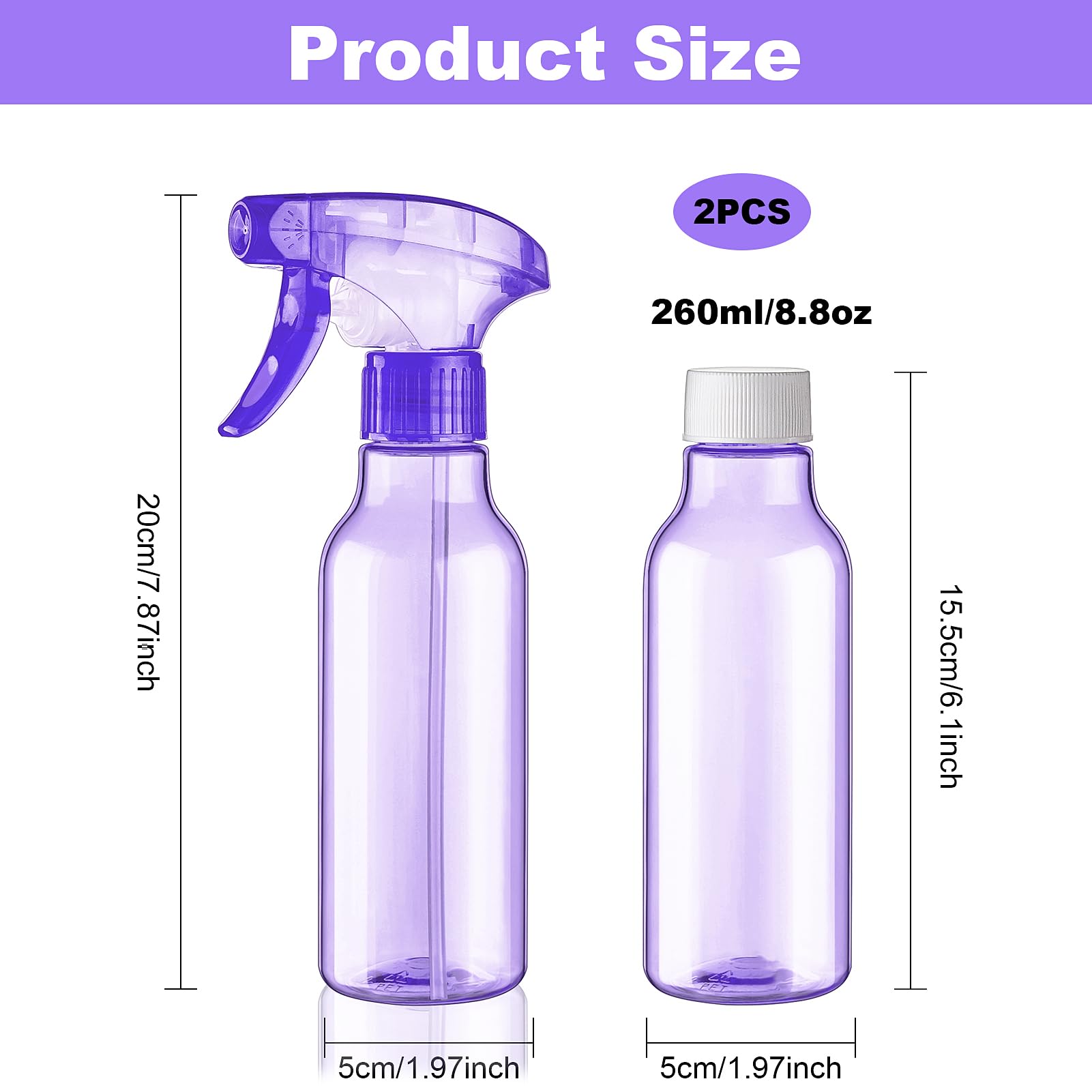Empty Spray Bottles 8.8oz (2 Count)