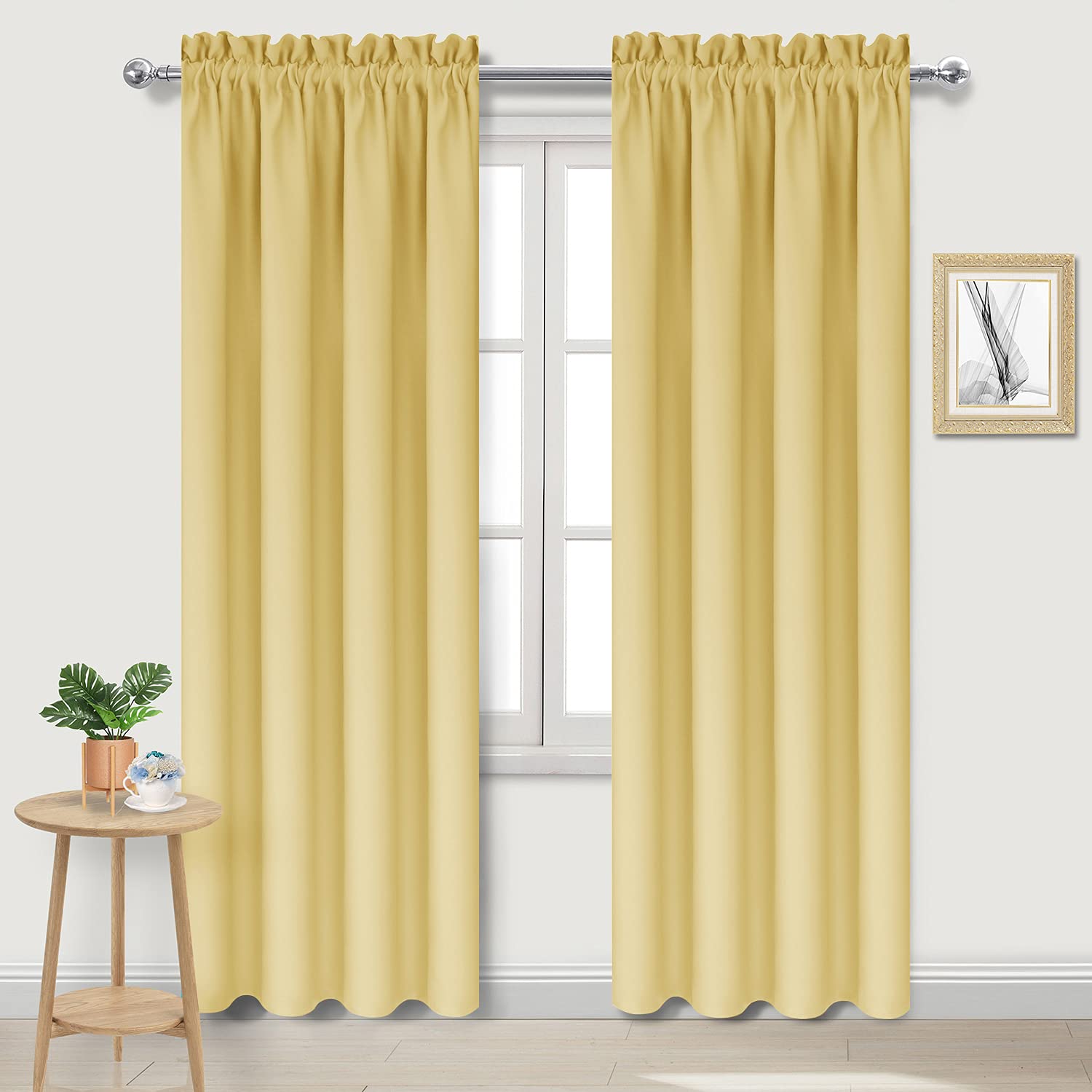 Blackout Curtains for Bedroom Living Room 42 x 84 Inch Long 2 Panels (2 Count)