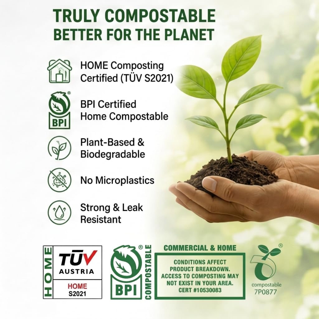 6 8 Gallon Compostable Trash Bags (100 Count)