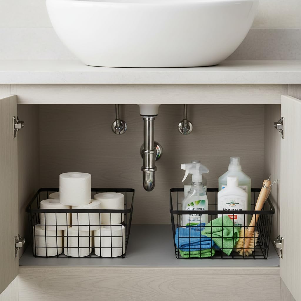 Kitchen Metal Wire Baskets with Handles Food Storage Organizer (4 Count)